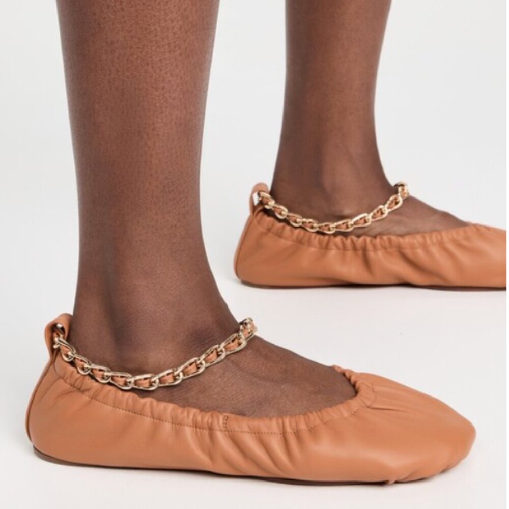 Ulla Johnson Summer Ballet Flat With Chain in Nude